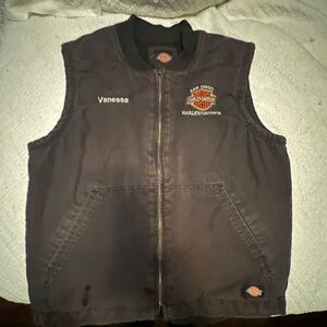 Dickies Harley-Davidson Black Work Vest with Embroidered Patch and Name